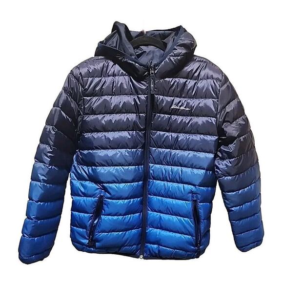 Eddie Bauer Reversible Ombre Puffer Jacket Excellent Condition Very Warm Down - Picture 1 of 6